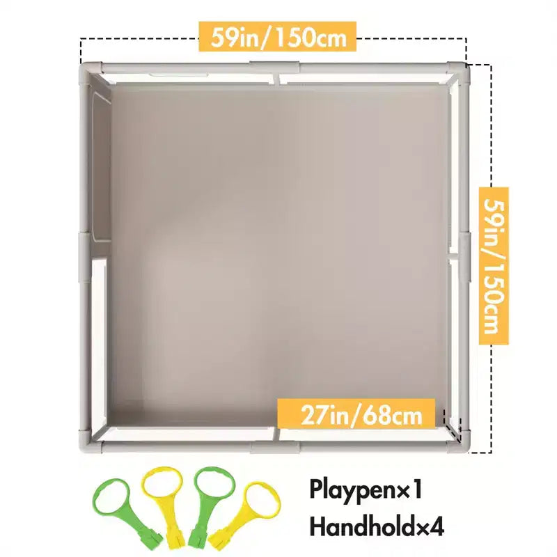Fodoss 59x59in Baby Playpen  Safe and Durable Activity Fence for Babies and Toddlers, Indoor & Outdoor Use, Perfect for Playtime and Learning
