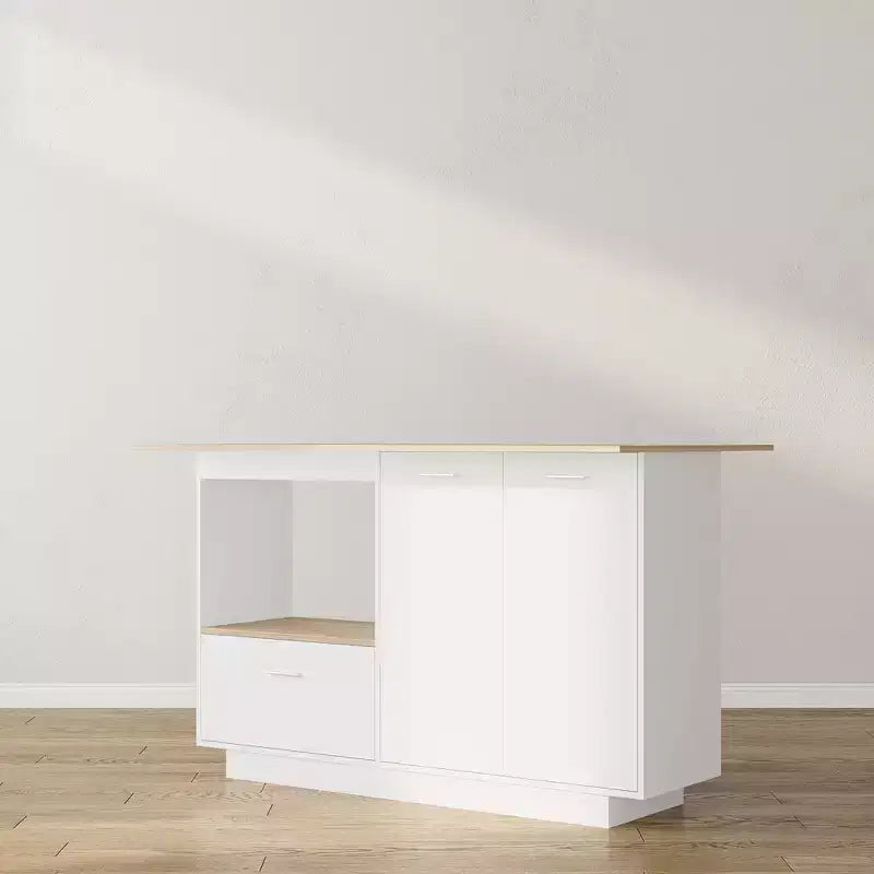 Meuble de coiffeuse moderne Famapy avec étagères réglables, Armoire à chaussures de coiffeuse avec abattant latéral pliable, Table de maquillage pour entrée et chambre à coucher