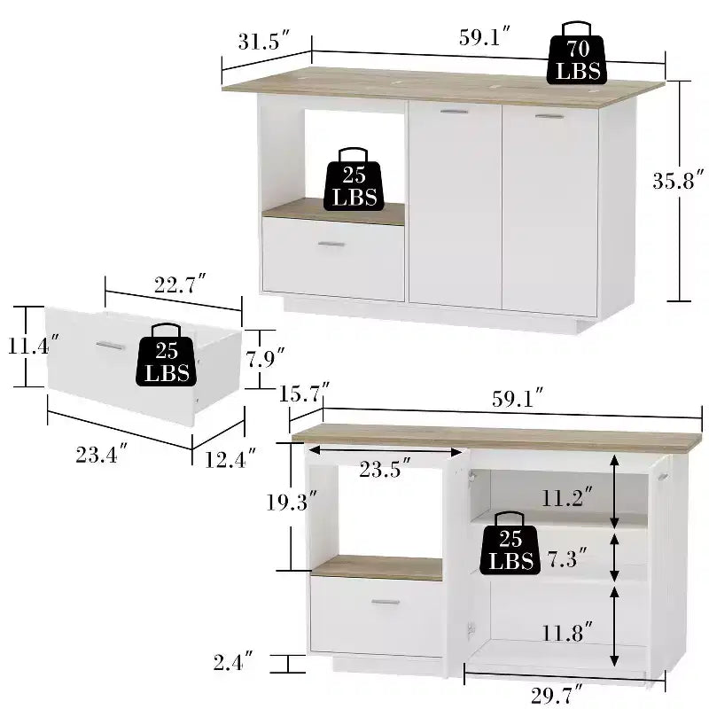 Meuble de coiffeuse moderne Famapy avec étagères réglables, Armoire à chaussures de coiffeuse avec abattant latéral pliable, Table de maquillage pour entrée et chambre à coucher