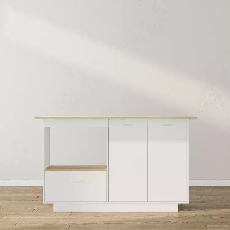 Meuble de coiffeuse moderne Famapy avec étagères réglables, Armoire à chaussures de coiffeuse avec abattant latéral pliable, Table de maquillage pour entrée et chambre à coucher