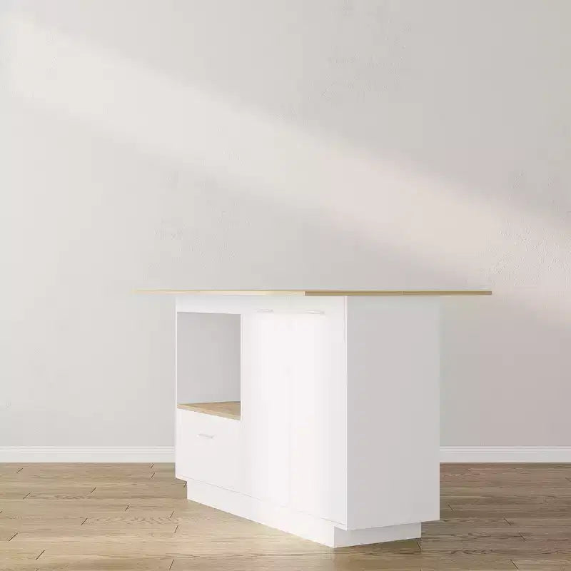 Meuble de coiffeuse moderne Famapy avec étagères réglables, Armoire à chaussures de coiffeuse avec abattant latéral pliable, Table de maquillage pour entrée et chambre à coucher