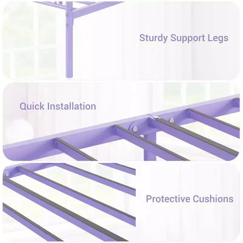 TROPOW Twin Size Metal Bed Frame with Headboard & Footboard  Sturdy 12.2 Platform for Kids/Teens, No Box Spring Needed (1-Pack