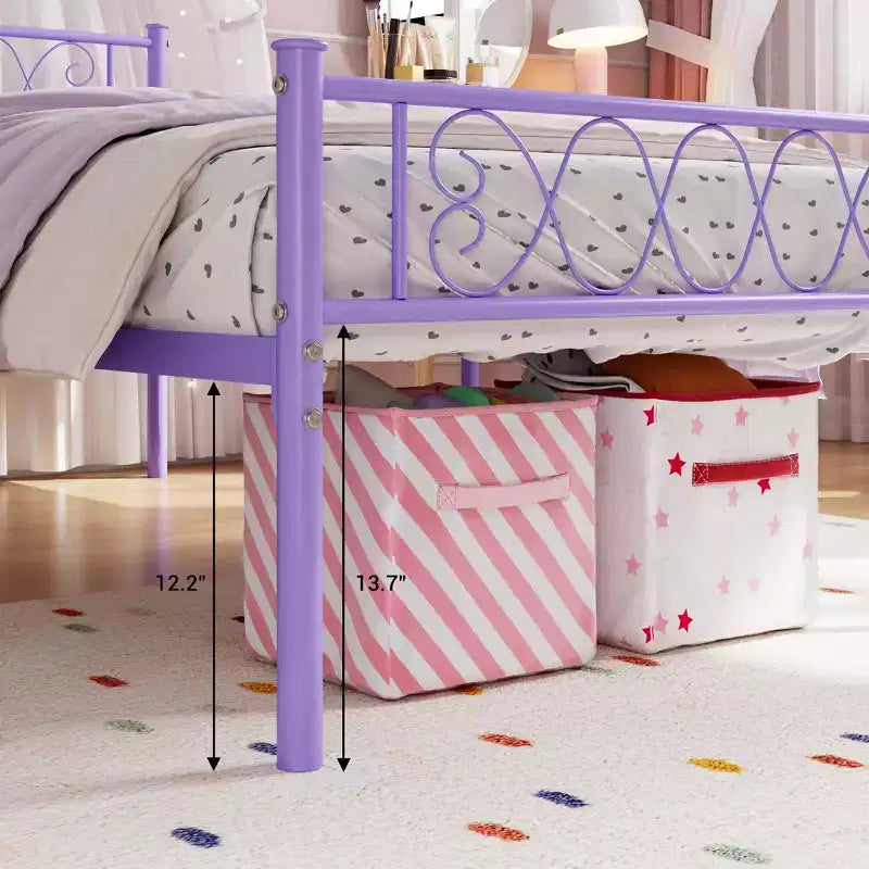TROPOW Twin Size Metal Bed Frame with Headboard & Footboard  Sturdy 12.2 Platform for Kids/Teens, No Box Spring Needed (1-Pack