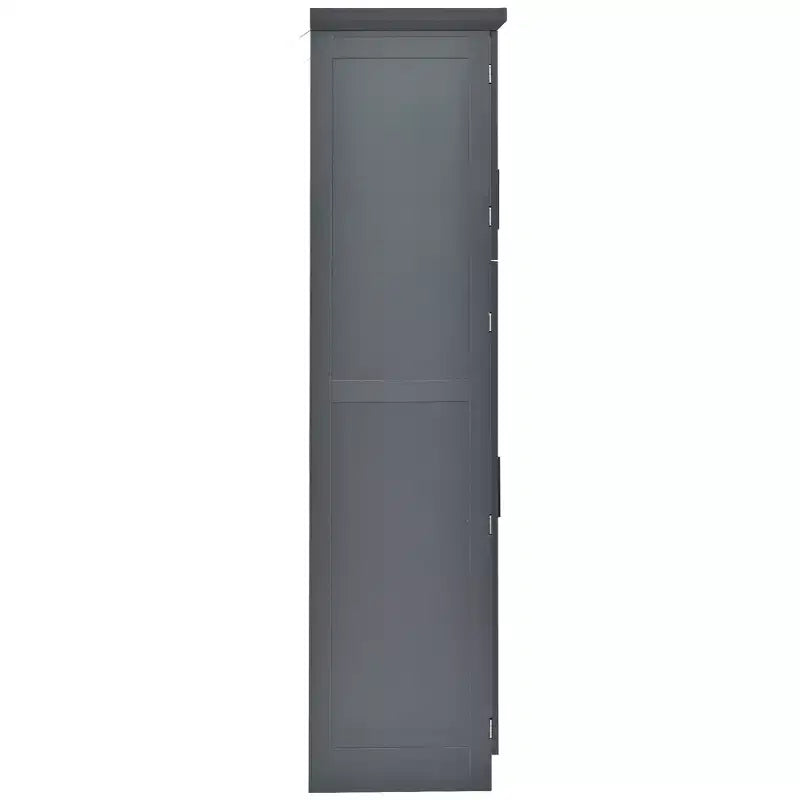 Whisen 35.5 Freestanding Kitchen Pantry Cabinet with 4 Doors and Pull-out Trays