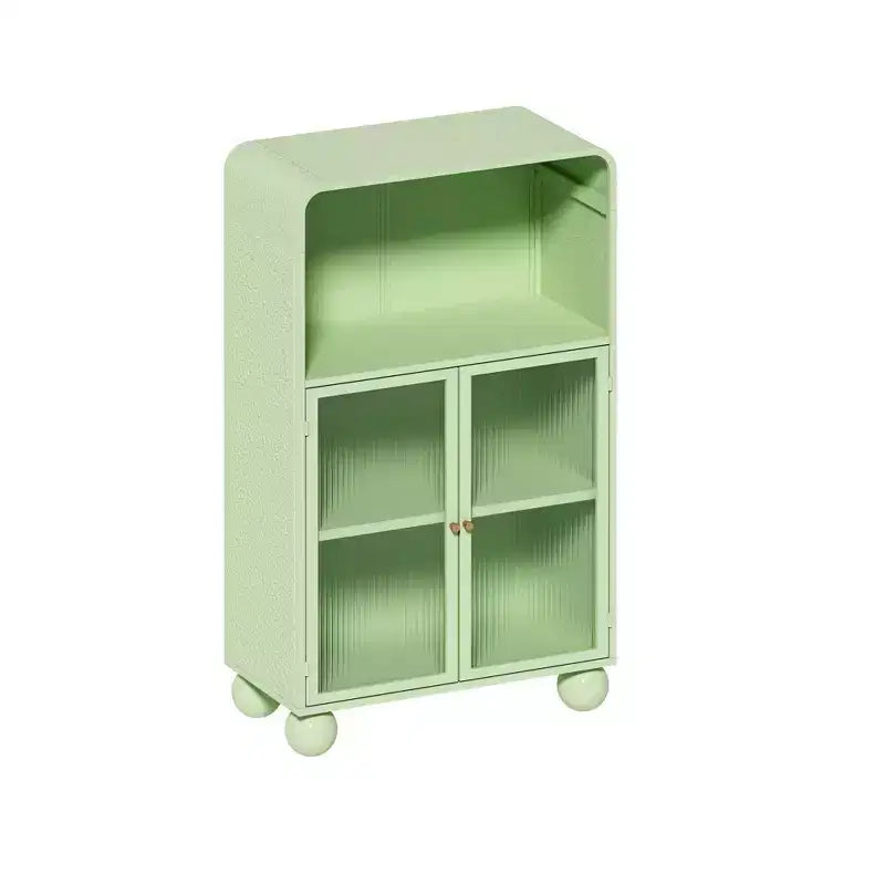 Okak 45.2 Bathroom Storage Cabinet with Tempered Glass Door,Freestanding Storage Cabinet with 2 Doors & 1 Open Shelf for Kitchen & Bathroom