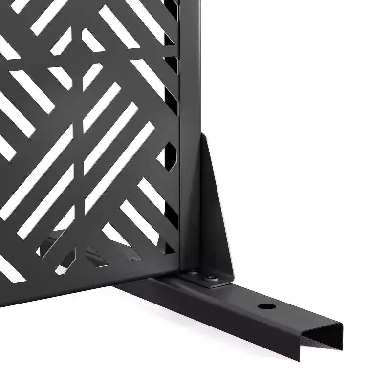 MAYEERTY 72 inch Room Divider Galvanized Frame Room Divider Privacy Screen Patio Garden Fence Black
