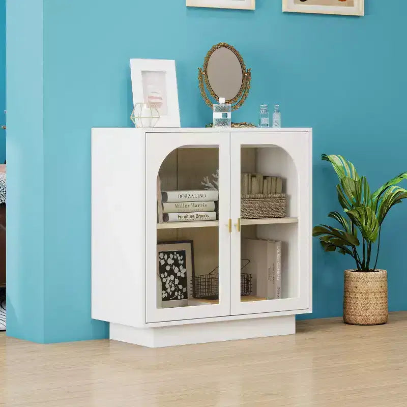 GDFStudio Veatch Modern Storage Cabinet with Acrylic Doors and Adjustable Shelf
