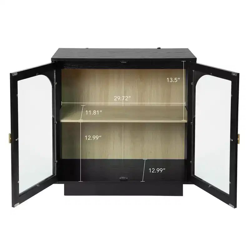 GDFStudio Veatch Modern Storage Cabinet with Acrylic Doors and Adjustable Shelf