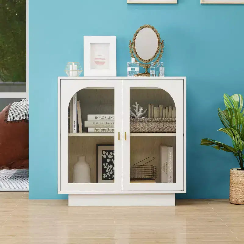 GDFStudio Veatch Modern Storage Cabinet with Acrylic Doors and Adjustable Shelf