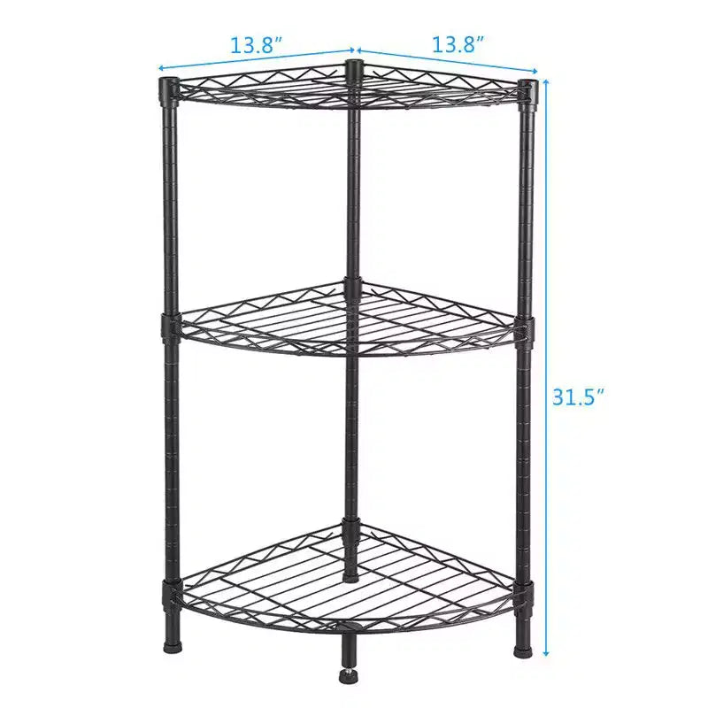 Karl Home Étagère d'angle en fil métallique de 80 cm (31,5 po) H x 35 cm (13,8 po) L x 35 cm (13,8 po) P