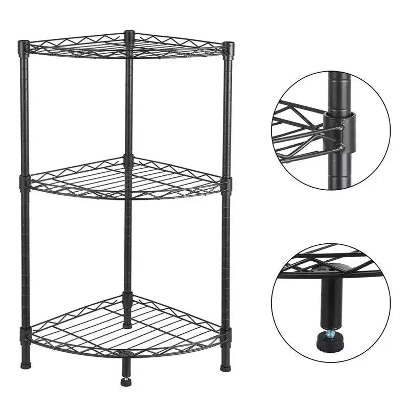 Karl Home Étagère d'angle en fil métallique de 80 cm (31,5 po) H x 35 cm (13,8 po) L x 35 cm (13,8 po) P