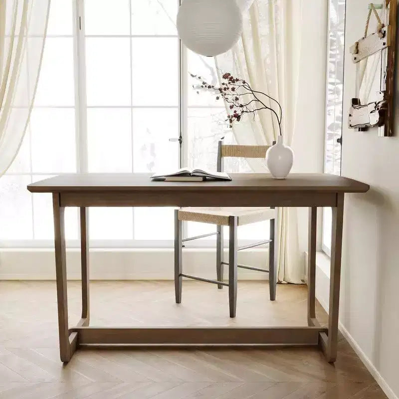 Famapy Classic Utility Rubber Wood Desk with Spacious Surface,Rustic Farmhouse Style Table,Versatile Home Table,Durable for Living Room/Study/Bedroom