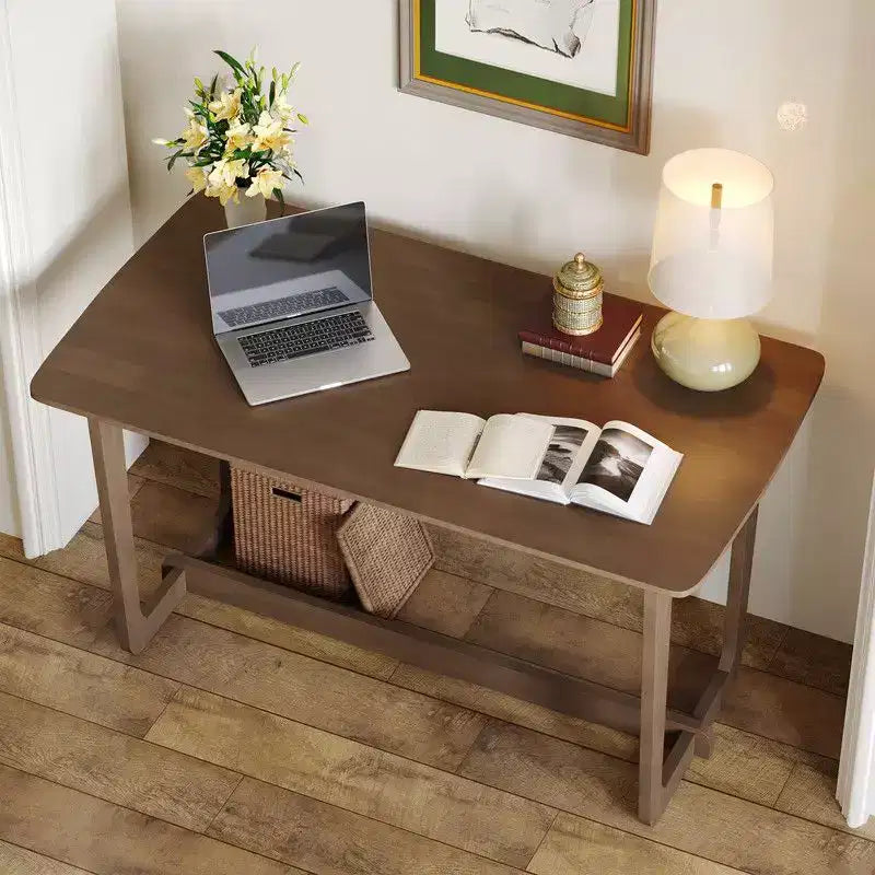Famapy Classic Utility Rubber Wood Desk with Spacious Surface,Rustic Farmhouse Style Table,Versatile Home Table,Durable for Living Room/Study/Bedroom