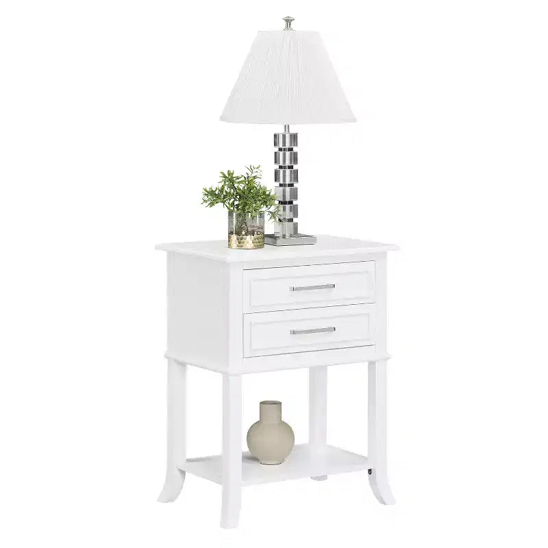 HomeStock 28.75 in.H White Color Rectangle Wood Table Top End Table 1 -piece