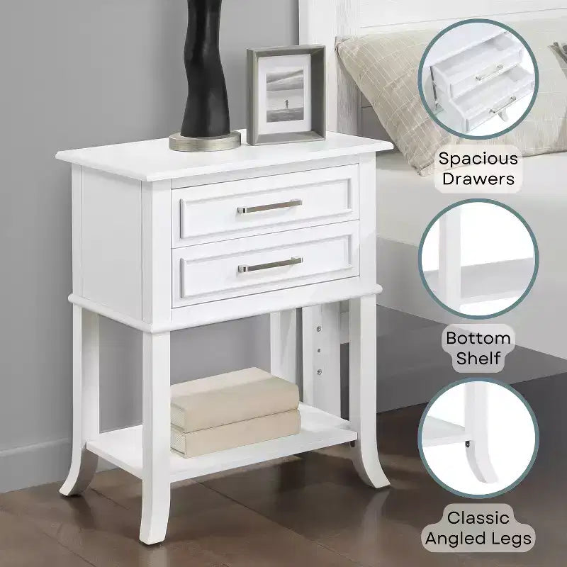 HomeStock 28.75 in.H White Color Rectangle Wood Table Top End Table 1 -piece