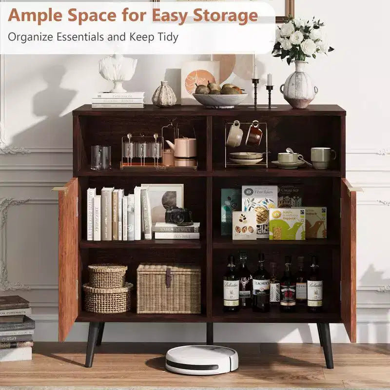 Buffet Cabinet with Drawers(of 2 set), 31.5'' Large Sideboard Buffet Credenza Storage Cabinet