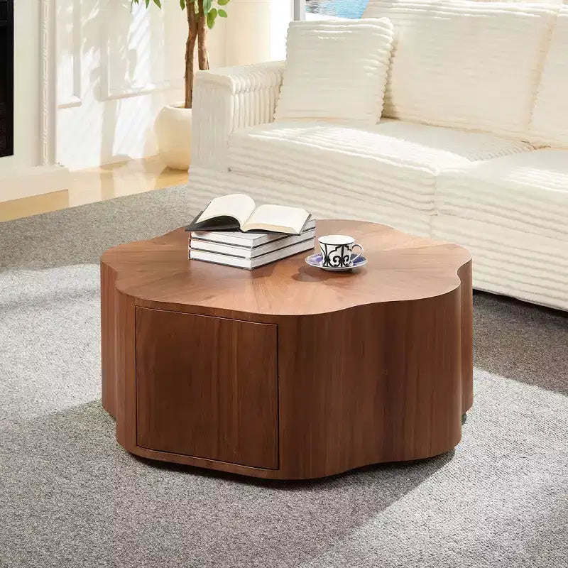 GDFStudio Julian Rustic Wooden Coffee Table with Hidden Drawer