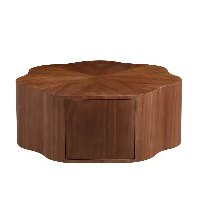 GDFStudio Julian Rustic Wooden Coffee Table with Hidden Drawer