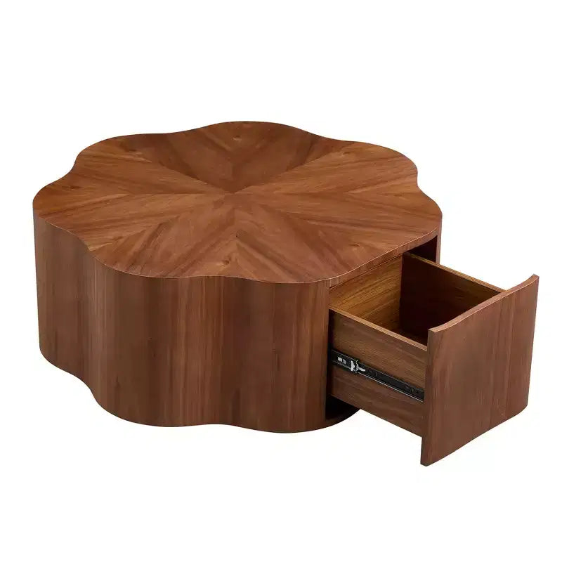 GDFStudio Julian Rustic Wooden Coffee Table with Hidden Drawer