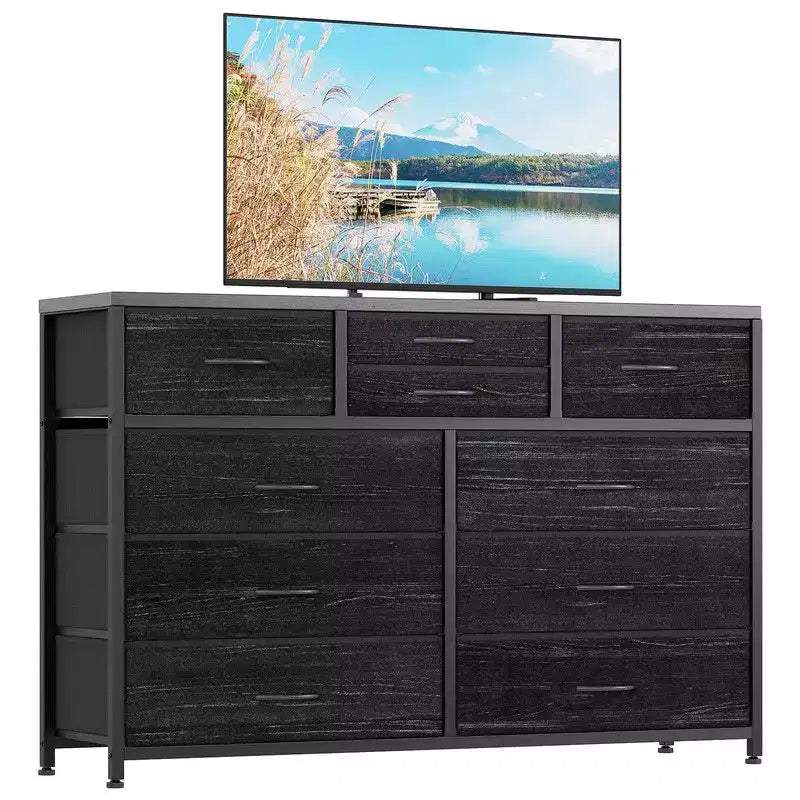 10 Drawers Fabric Dressers for Bedroom, Modern Chest of Drawers
