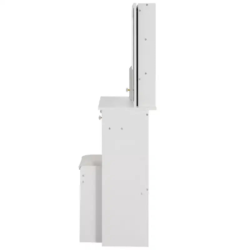 Ensemble coiffeuse Homy Casa avec miroir lumineux et tiroirs de rangement pour chambre ou dressing, blanc