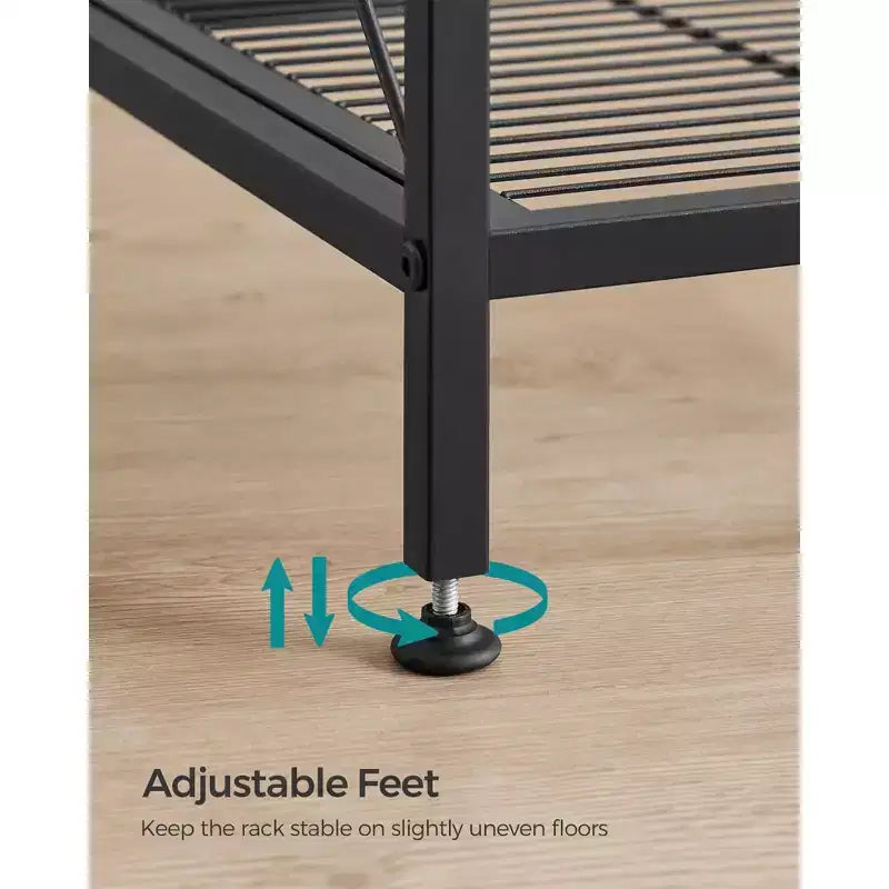 Chariot de rangement roulant à 3 niveaux, cadre entièrement métallique avec côtés en X et étagères en treillis métallique, organiseur mobile de 80 cm de large avec roulettes verrouillables