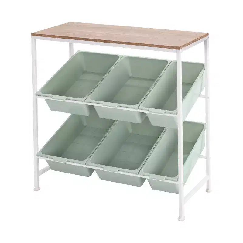 Seville Classics 6-Bin Organizer Cart, 32.5 W x 14.2 D x 30.5 H