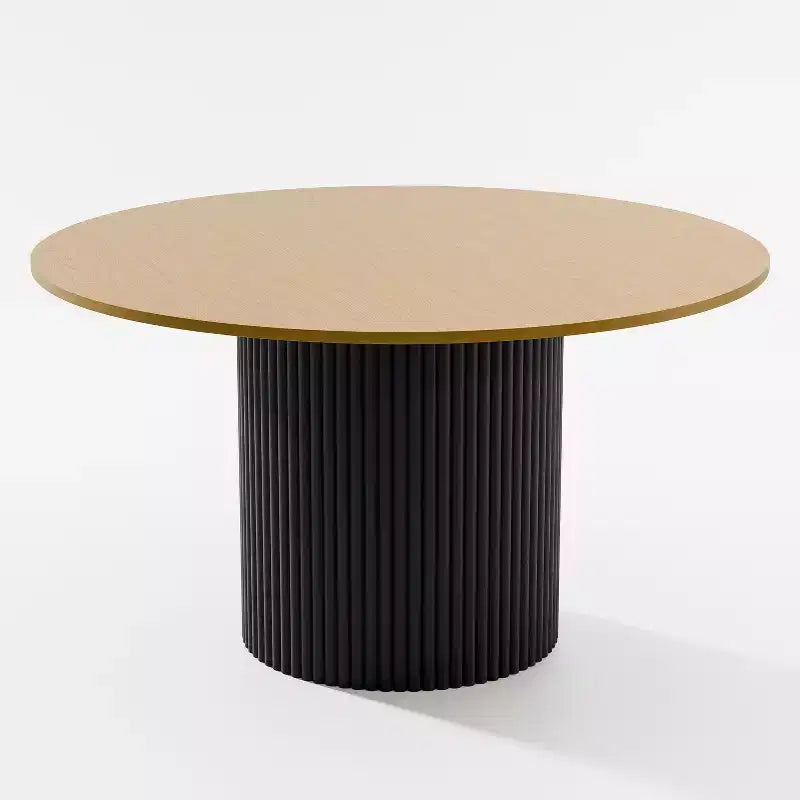 PexFix 52 Solid Wood Round Dining Table Kitchen Table for 4-6 with Tabletop & Concave Cylinder Legs for Living/Dining Room Coffee Office Natural