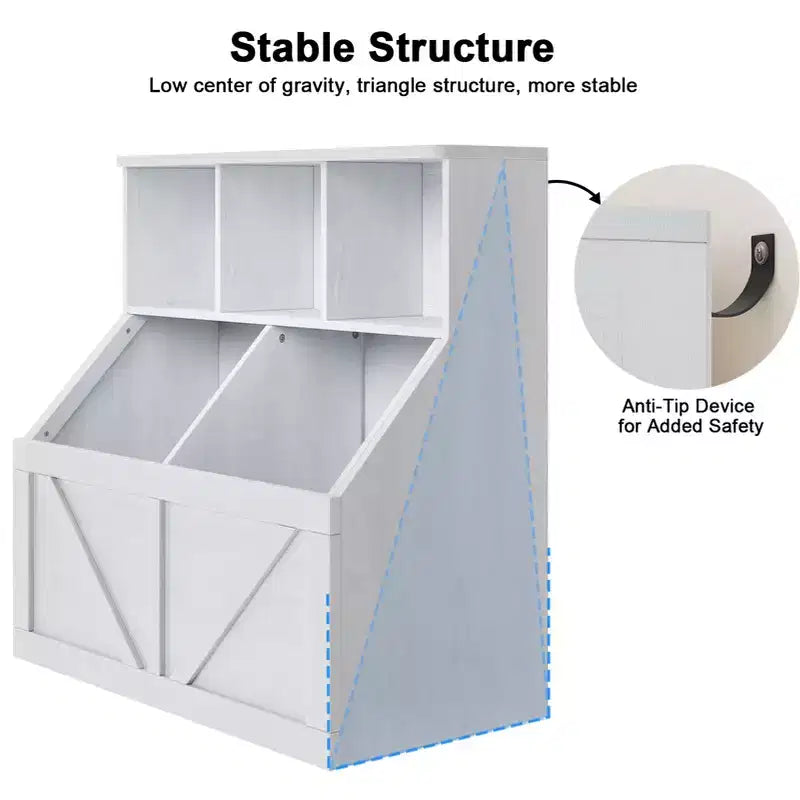 Kids Bookshelf and Toy Storage, Kids Toy Storage Organizer, Toy Storage Cabinet with Toy Shelf, Toddler Bookshelf And Toy Storage Combination