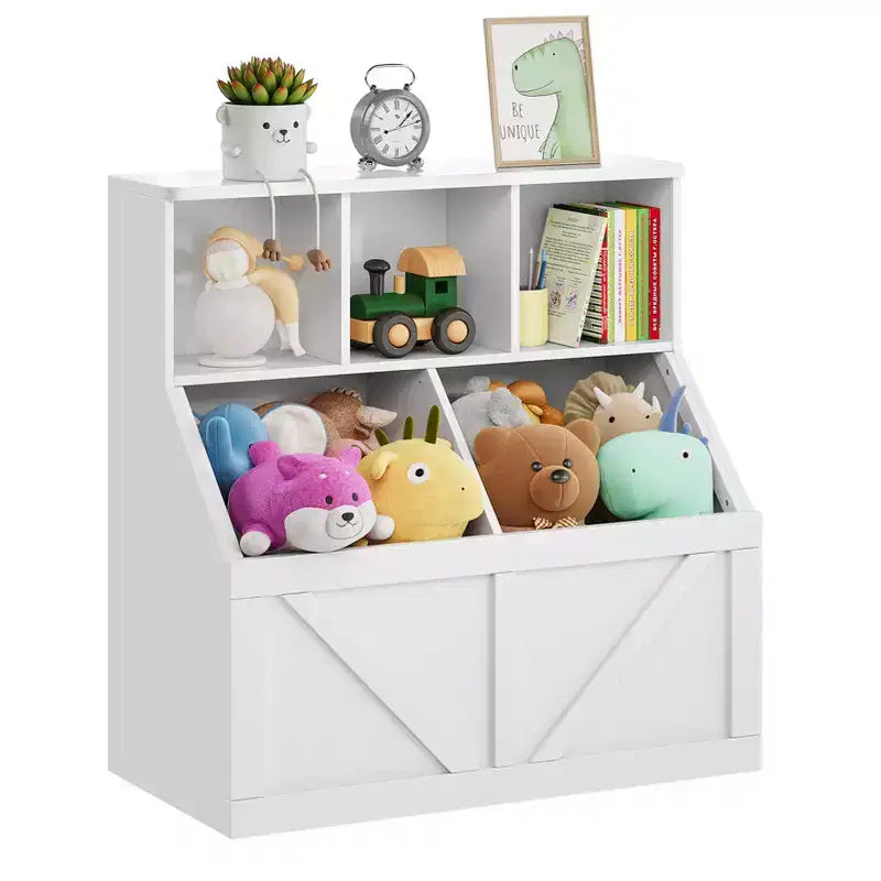 Kids Bookshelf and Toy Storage, Kids Toy Storage Organizer, Toy Storage Cabinet with Toy Shelf, Toddler Bookshelf And Toy Storage Combination