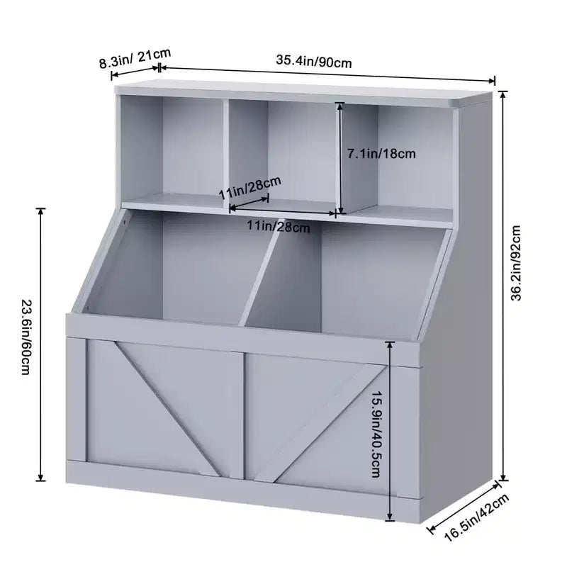 Kids Bookshelf and Toy Storage, Kids Toy Storage Organizer, Toy Storage Cabinet with Toy Shelf, Toddler Bookshelf And Toy Storage Combination