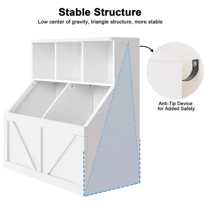 Kids Bookshelf and Toy Storage, Kids Toy Storage Organizer, Toy Storage Cabinet with Toy Shelf, Toddler Bookshelf And Toy Storage Combination