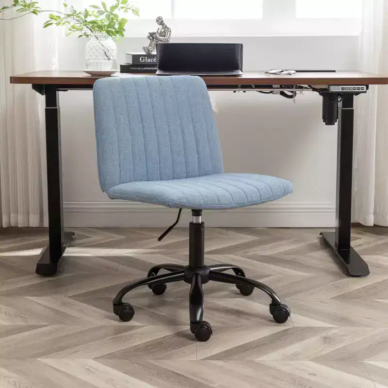 Okak Stylish Armless Office Chair, Ergonomic Desk Chair with Adjustable Height and Wheels, 360 Swivel Chair for Home, Office