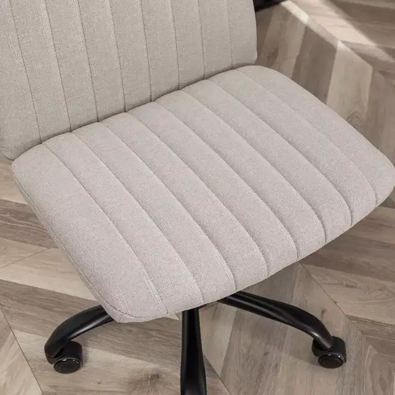 Okak Stylish Armless Office Chair, Ergonomic Desk Chair with Adjustable Height and Wheels, 360 Swivel Chair for Home, Office