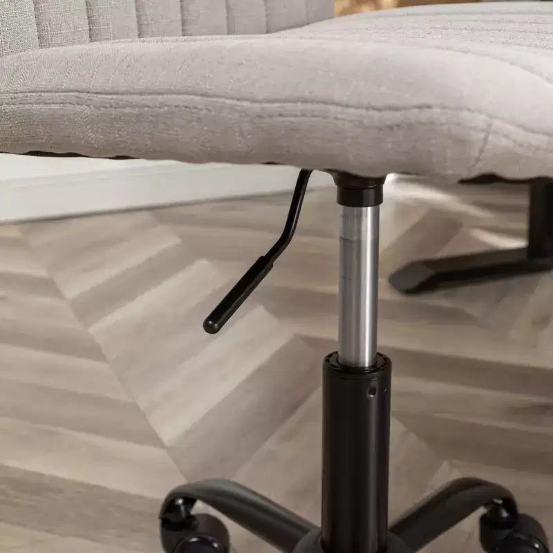 Okak Stylish Armless Office Chair, Ergonomic Desk Chair with Adjustable Height and Wheels, 360 Swivel Chair for Home, Office