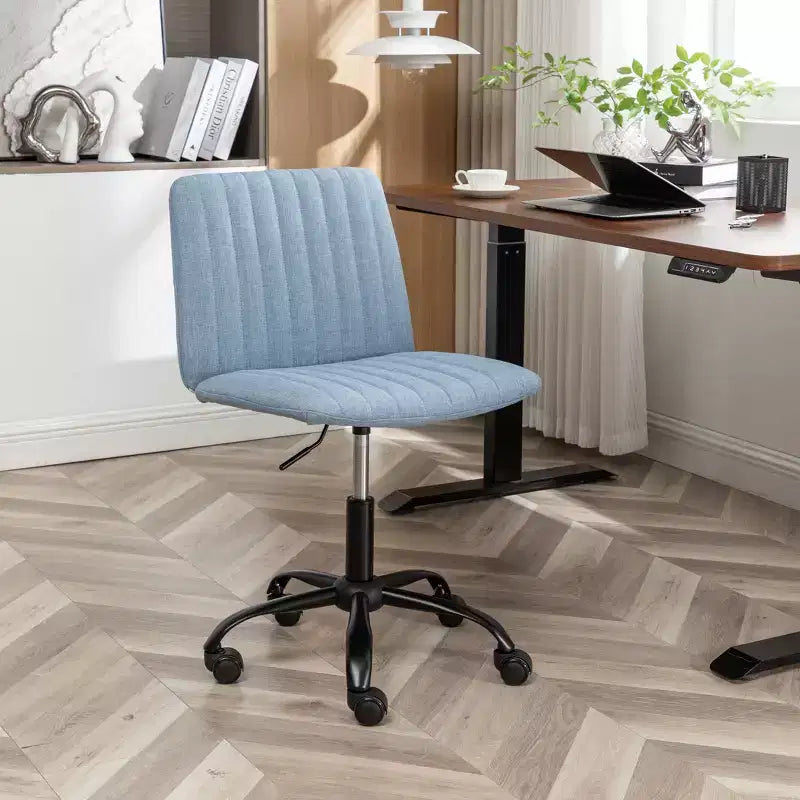 Okak Stylish Armless Office Chair, Ergonomic Desk Chair with Adjustable Height and Wheels, 360 Swivel Chair for Home, Office