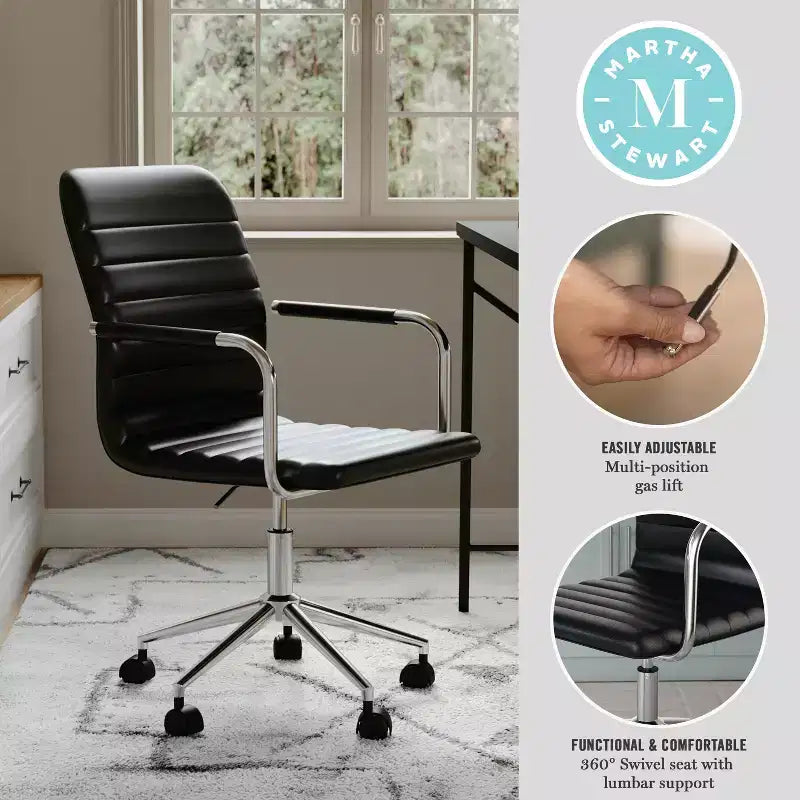 Martha Stewart Taytum Upholstered Office Chair