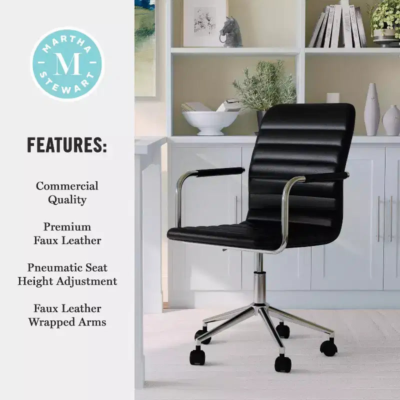 Martha Stewart Taytum Upholstered Office Chair