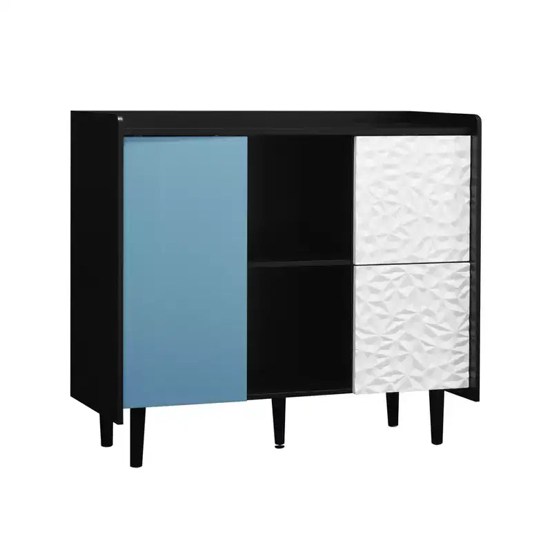 Okak Modern Sideboard Buffet Cabinet, Storage Cabinet with 1 Door and 2 Drawers, Bar Cabinet for Living Room, Entryway, Hallway, Office