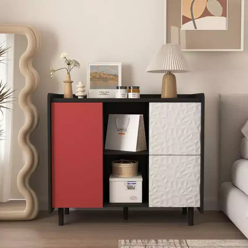 Okak Modern Sideboard Buffet Cabinet, Storage Cabinet with 1 Door and 2 Drawers, Bar Cabinet for Living Room, Entryway, Hallway, Office