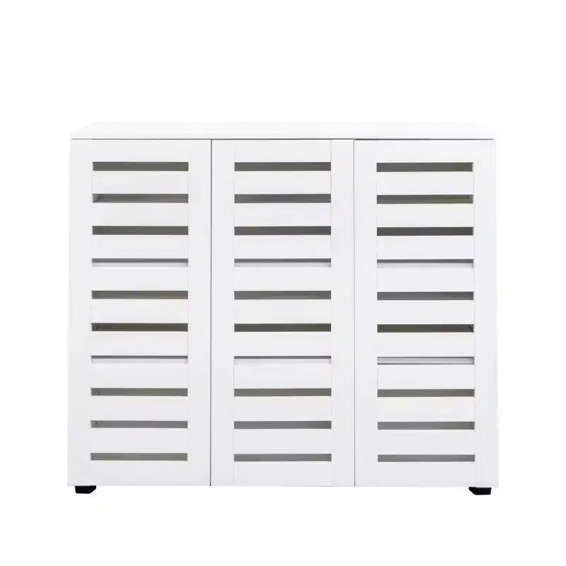 Meuble à chaussures Okak, meuble à chaussures 5 niveaux avec trois portes et étagères réglables, range-chaussures pour entrée, salon, couloir