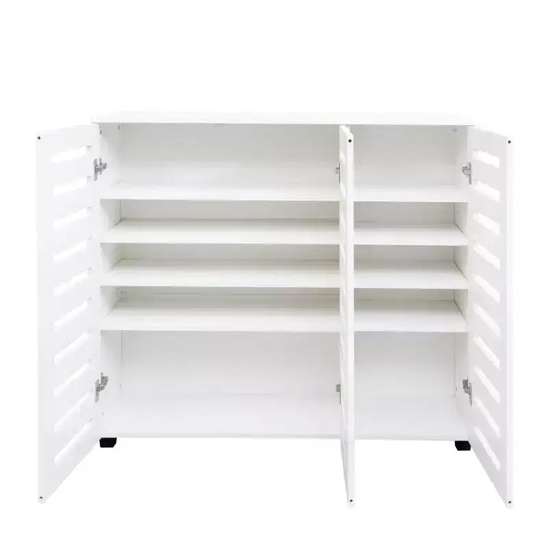 Meuble à chaussures Okak, meuble à chaussures 5 niveaux avec trois portes et étagères réglables, range-chaussures pour entrée, salon, couloir