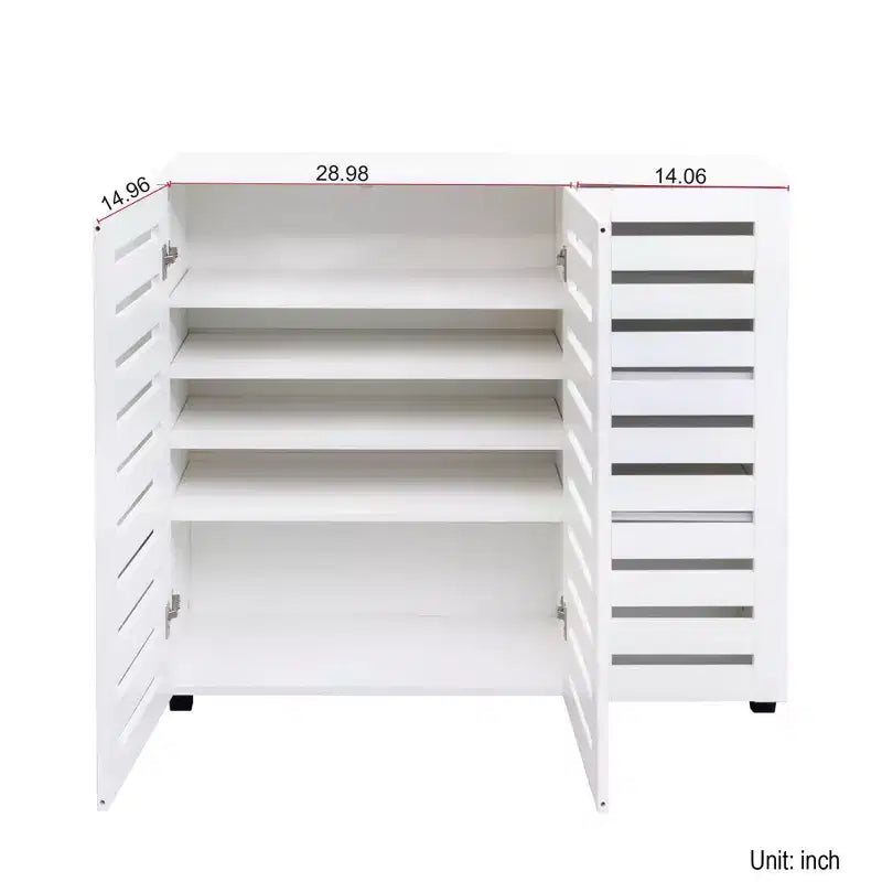 Meuble à chaussures Okak, meuble à chaussures 5 niveaux avec trois portes et étagères réglables, range-chaussures pour entrée, salon, couloir