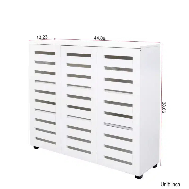 Meuble à chaussures Okak, meuble à chaussures 5 niveaux avec trois portes et étagères réglables, range-chaussures pour entrée, salon, couloir