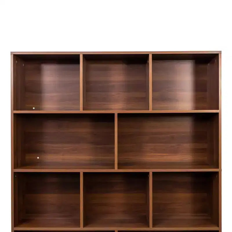 GDFStudio Cedric Modern 70.87'' 4-Tier Bookshelf with 10 Cubes and 3 Doors