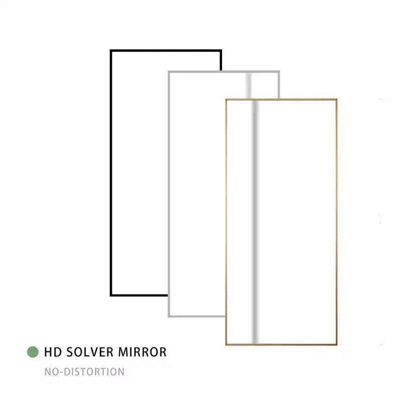 MAYEERTY Aluminum Alloy Minimlist Modern High Definition Dressing Mirror with Stand for Bedroom Entryway Black