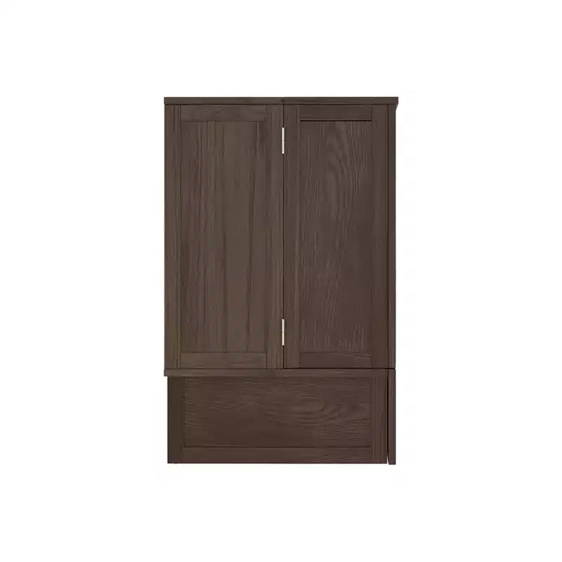Keloyid Haimyy Solid Wood Frame Queen Murphy Bed Chest with Built-in Charger and 2 Strong Drawer
