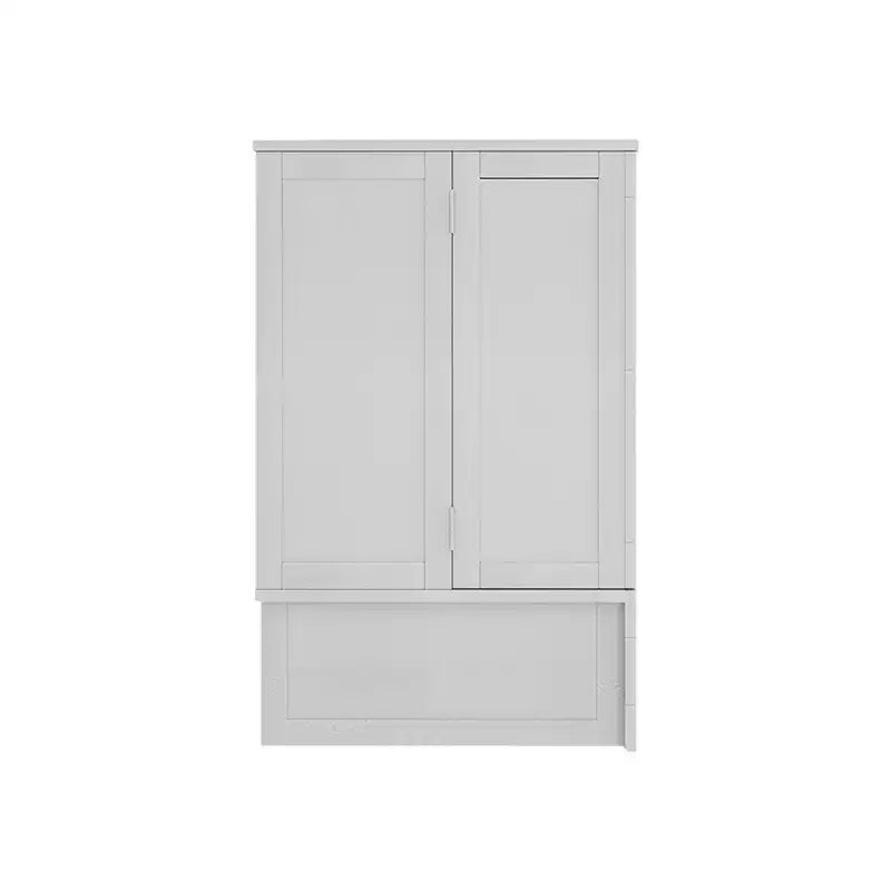 Keloyid Haimyy Solid Wood Frame Queen Murphy Bed Chest with Built-in Charger and 2 Strong Drawer