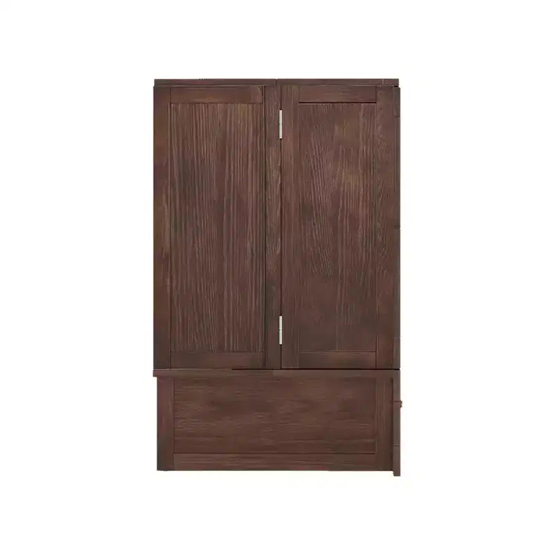 Keloyid Haimyy Solid Wood Frame Queen Murphy Bed Chest with Built-in Charger and 2 Strong Drawer