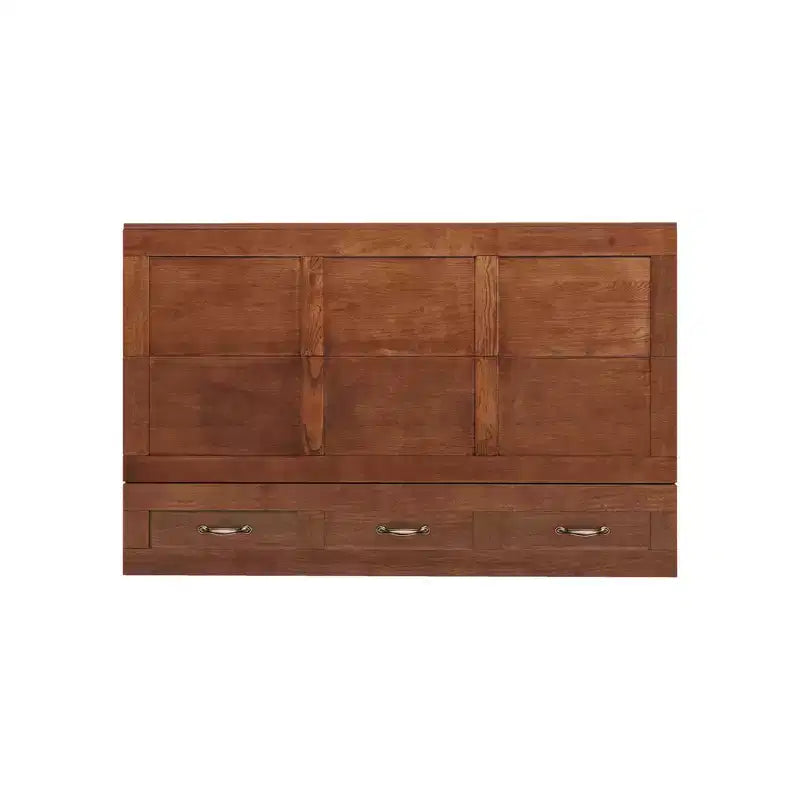 Keloyid Haimyy Solid Wood Frame Queen Murphy Bed Chest with Built-in Charger and 2 Strong Drawer